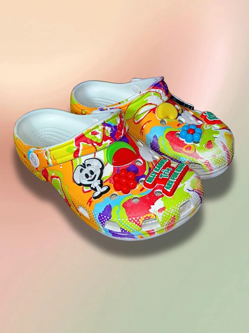 Crocs Classic Clog General Mills Trix Cereal Kids J1 with Jibbitz Charms